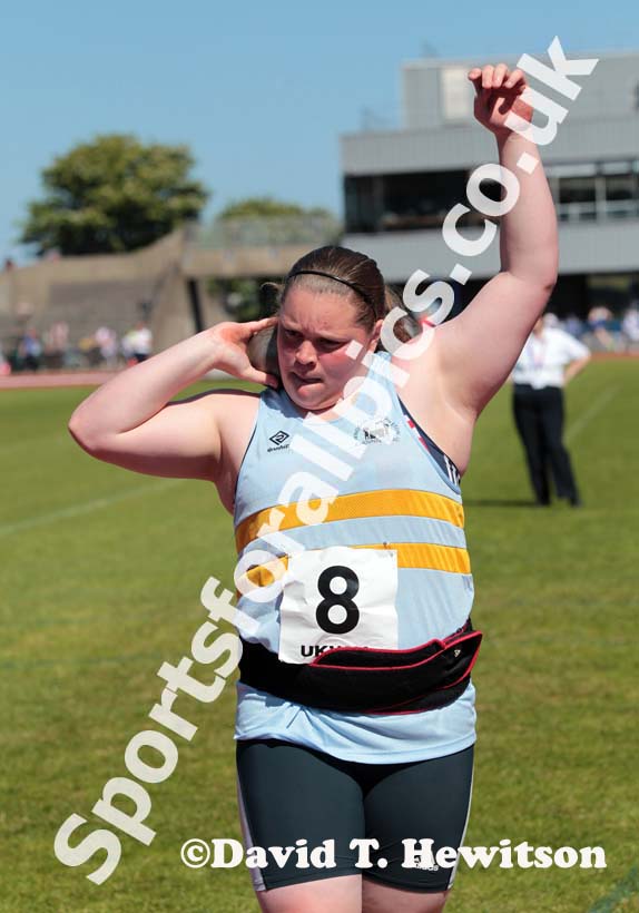 Sophie McKinna (Windsor, Slouth, E&H)winner of the shot at the UK Women's Natio League, Premier, Meadowbank, Edinburgh.